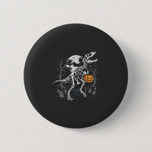 Dinosaur-Skelett-Halloween-Kürbis-Friedhof-Desi Button