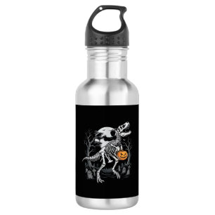 Dinosaur-Skelett-Halloween-Kürbis-Friedhof-Desi Edelstahlflasche