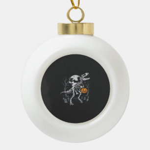 Dinosaur-Skelett-Halloween-Kürbis-Friedhof-Desi Keramik Kugel-Ornament