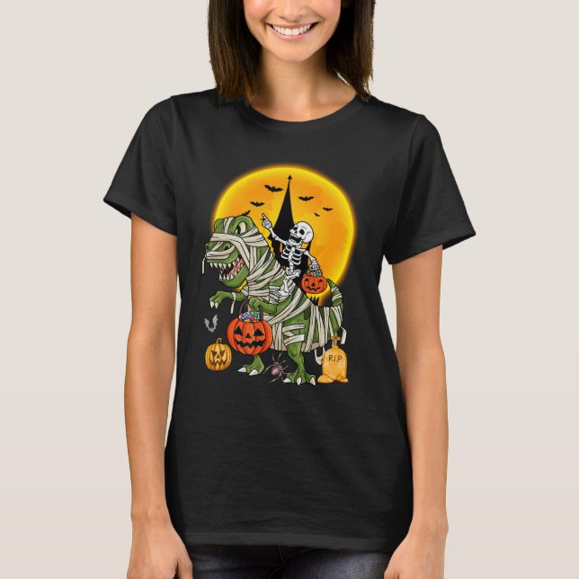 Dinosaur-Skelett Halloween T-Shirt (Vorderseite)