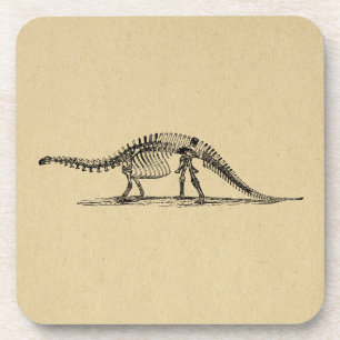 Dinosaur-Skelett Vintage-Kunst Getränkeuntersetzer