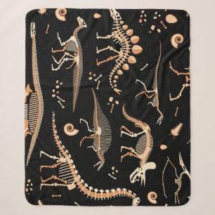 Dinosaur Skelette, Fossilien, vintage Muster. Sherpadecke