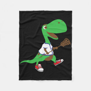 Dinosaur spielt Lacrosse Cool Dino Mannschaftsspor Fleecedecke