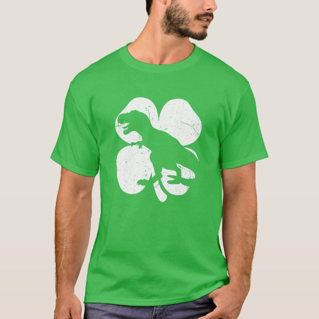 Dinosaur St Patricks Day Cool Boys Kids Toddler Ir T-Shirt (Vorderseite)