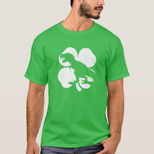 Dinosaur St Patricks Day Cool Boys Kids Toddler Ir T-Shirt (Vorderseite)