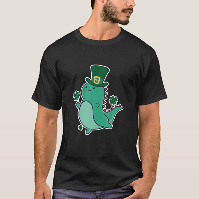 Dinosaur St. Patricks Day Dino T-Shirt (Vorderseite)