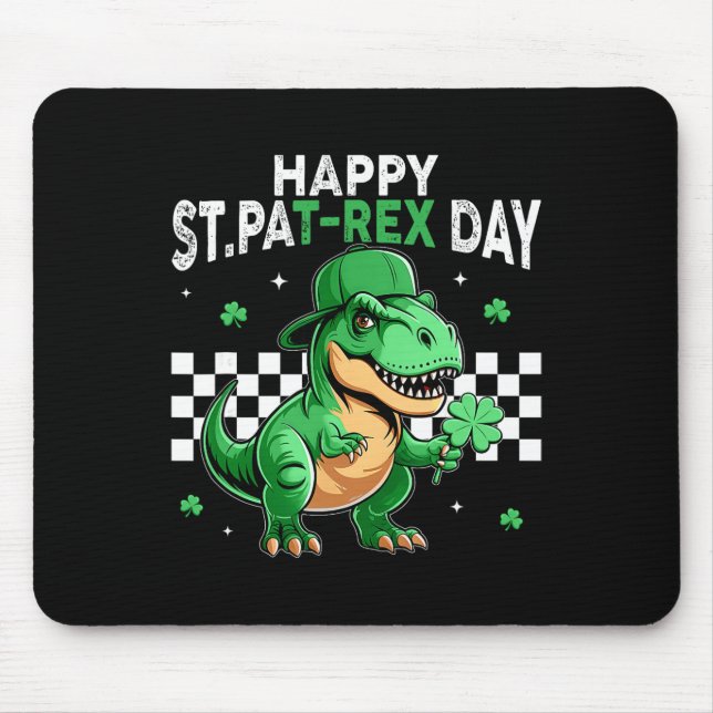 Dinosaur St. Patrick's Day Frohe St. Pat T Rex Day Mousepad (Vorne)