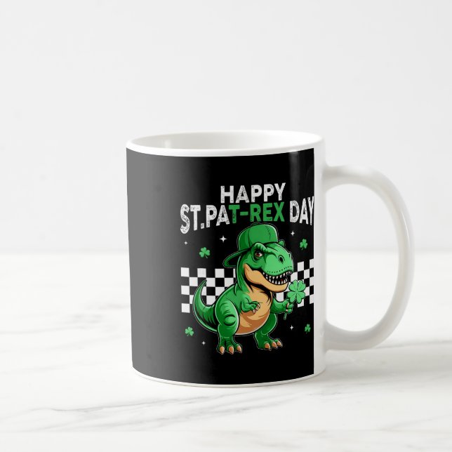 Dinosaur St. Patrick's Day Frohen St. Pat T Rex Ta Kaffeetasse (Rechts)