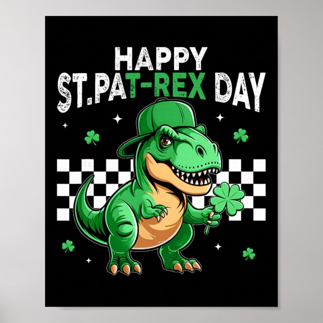 Dinosaur St. Patrick's Day Frohen St. Pat T Rex Ta Poster (Vorne)