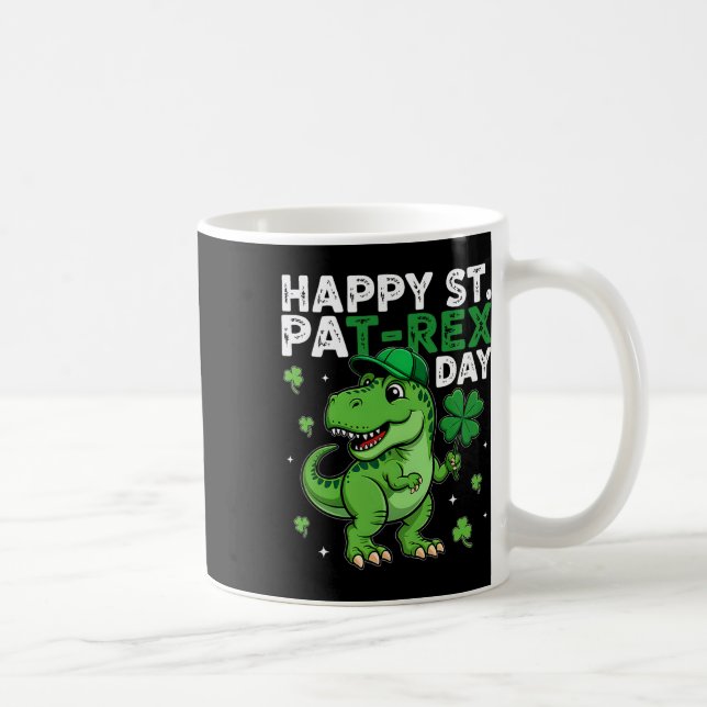 Dinosaur St. Patrick's Day Glücksklee irische Jung Kaffeetasse (Rechts)