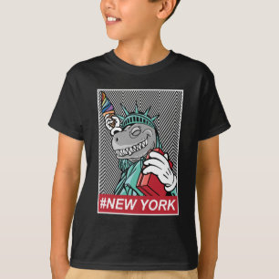 Dinosaur-Statue der Freiheit New York Grafik T-Shirt