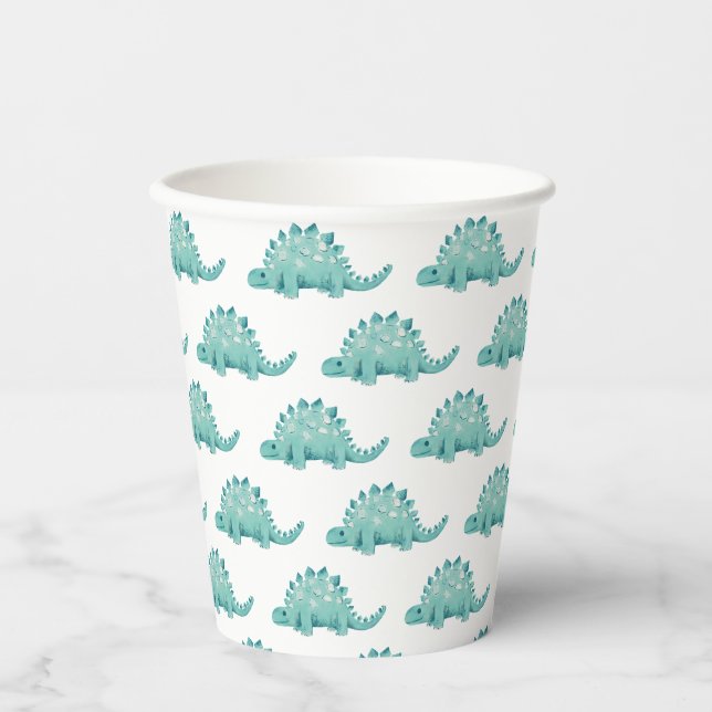 Dinosaur Stegosaurus Pattern Pappbecher (Vorderseite)