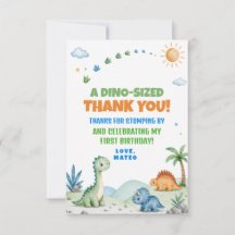 Dinosaur Stomp Chomp Wasserfarbe Erster Geburtstag