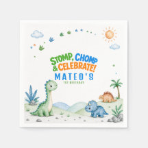Dinosaur Stomp Chomp Watercolor 1. Geburtstag Papi