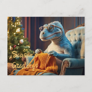 Dinosaur strickt Frohe Weihnachten