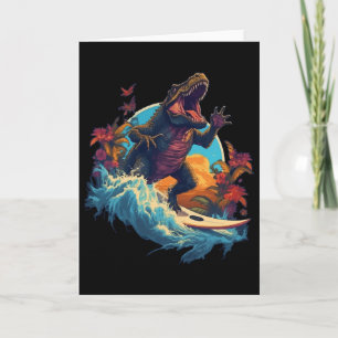 Dinosaur-Surfbrett-Strand-Surf-Surfer-Dinosaurier- Karte