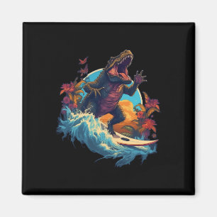 Dinosaur-Surfbrett-Strand-Surf-Surfer-Dinosaurier- Magnet