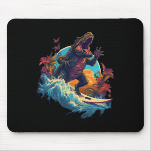 Dinosaur-Surfbrett-Strand-Surf-Surfer-Dinosaurier- Mousepad