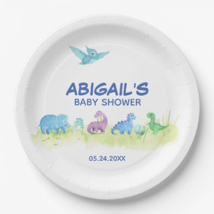 Dinosaur Süße Babyparty Wasserfarbenfeier Pappteller