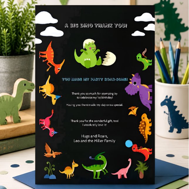 Dinosaur / Süßer Dino-Junge Geburtstag Danke  (Von Creator hochgeladen)