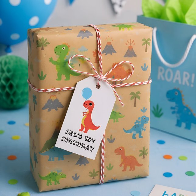 Dinosaur / Süßer Dino-Junge Geburtstag  Geschenkanhänger (Von Creator hochgeladen)