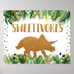 Dinosaur Sweetivores Geburtstagsschild Poster