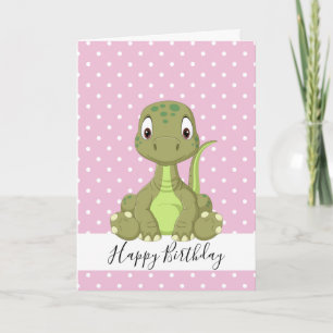 Dinosaur T Rex 1. Rosa Geburtstag Karte