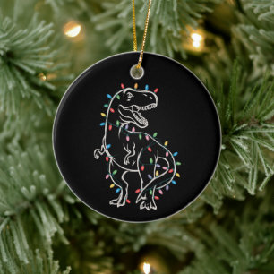 Dinosaur T-Rex Baum Weihnachten Xmas Haustier Dino Keramik Ornament