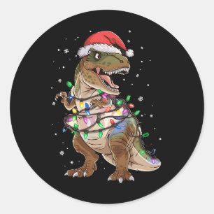 Dinosaur T-Rex Baum Weihnachts Pullover Xmas Dino Runder Aufkleber