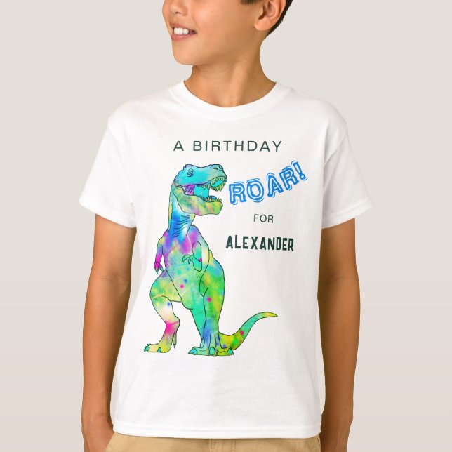 Dinosaur T-Rex Birthday Boy Party T-Shirt (Vorderseite)