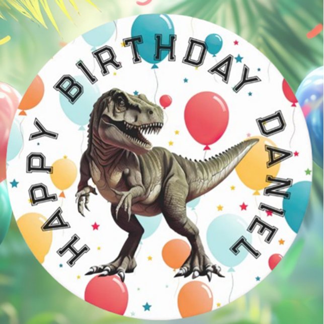 Dinosaur T=REX BIRTHDAY Runder Pappuntersetzer (Check Out Our T-REX Birthday Coasters!)