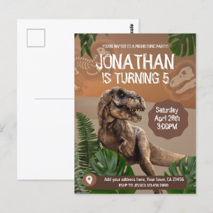 Dinosaur T rex Birthday Theme Party Postkarte