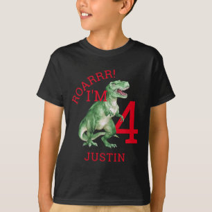 Dinosaur T Rex Boys 4. Geburtstags-T - Shirt