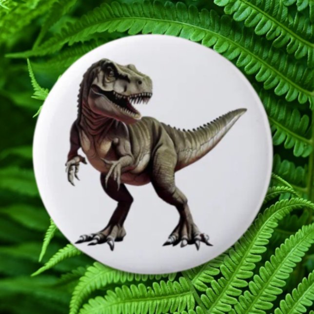 Dinosaur T Rex Button (Like this? Share it with your network! Are you preparing to throw a dinosaur party?  )