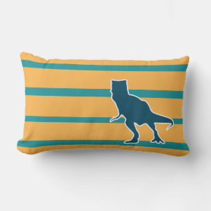 Dinosaur T-rex Cartoon gelb blau Lendenkissen