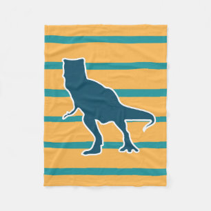 Dinosaur T-rex Cartoon Gelb und Blau Jungs Fleecedecke