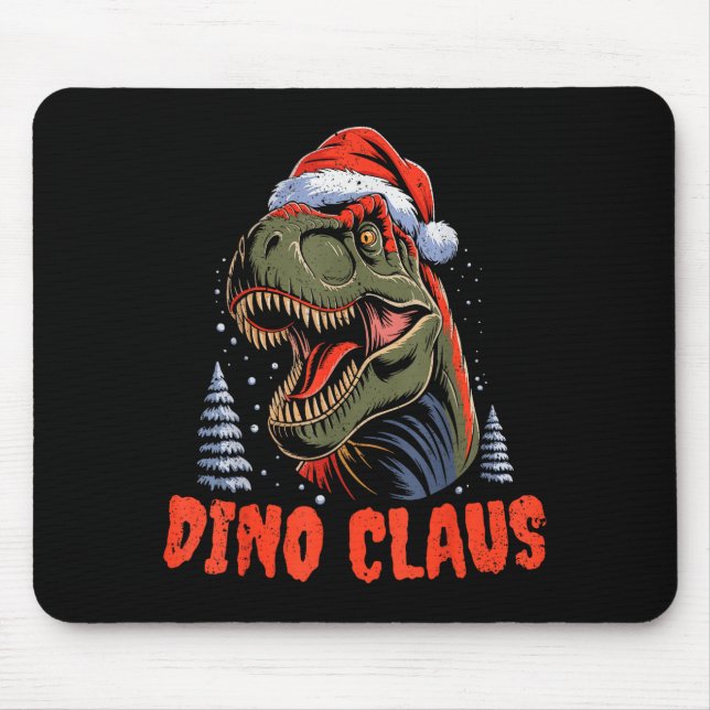 Dinosaur T-rex Christmas Tree Dino Claus Pajamas X Mousepad (Vorne)