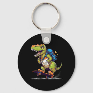 Dinosaur T Rex Cool Skateboarding Dinosaur Skater  Schlüsselanhänger