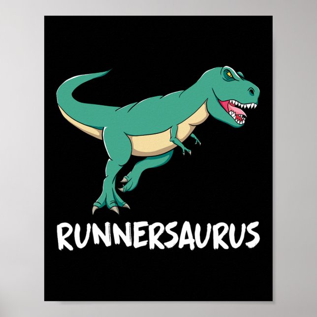 Dinosaur T-rex Dino Funny Exercise Cardio Running  Poster (Vorne)
