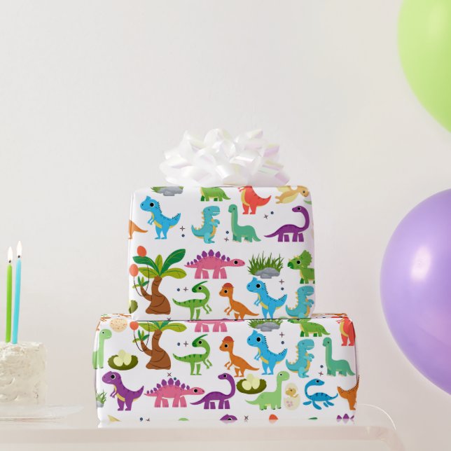 Dinosaur T-Rex Dino Geburtstagsgeschenk Geschenkpapier (Partygeschenke)