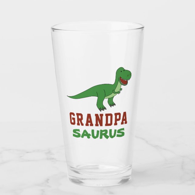 Dinosaur T-Rex Dino Granddad Abuelo Grandpasaurus Glas (Vorderseite)