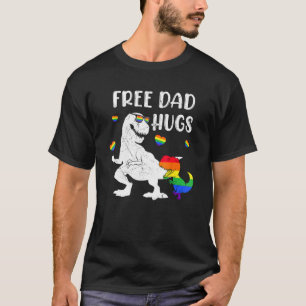 Dinosaur T-Rex Freier Vater Hugs Tragen Brillen Fa T-Shirt