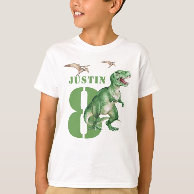 Dinosaur T Rex Geburtstag T-Shirt (Vorderseite)