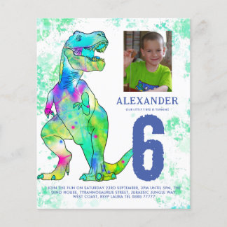Dinosaur T Rex Geburtstagspartei Foto Budget Flyer