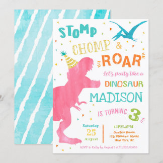 Dinosaur T-Rex Geburtstagsparty Einladungen für Mä