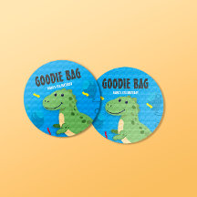 Dinosaur T-rex Goodie Bag Swag Bag Sticker