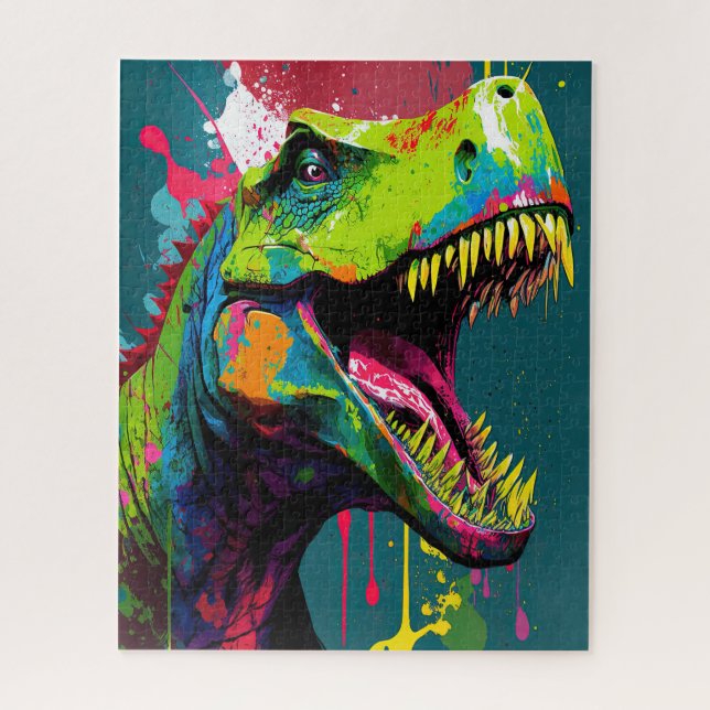 Dinosaur T Rex Green Jurassic Puzzle (Vertikal)