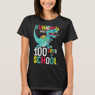 Dinosaur T-Rex Happy 100. Tag der Schule Dino Kind T-Shirt