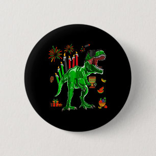 Dinosaur T-rex Happy Kwanzaa Sieben Prinzipien von Button