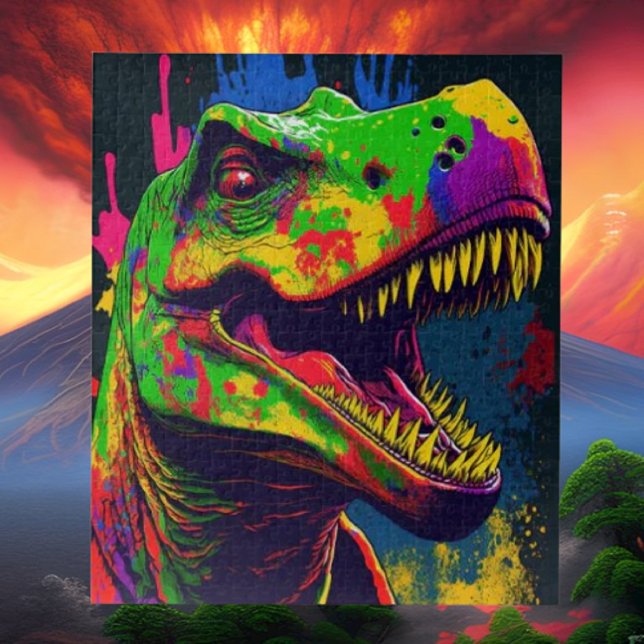 Dinosaur T Rex Happy Poster (Bring your dream party to life with our selection of quality Dinosaur themed party supplies )